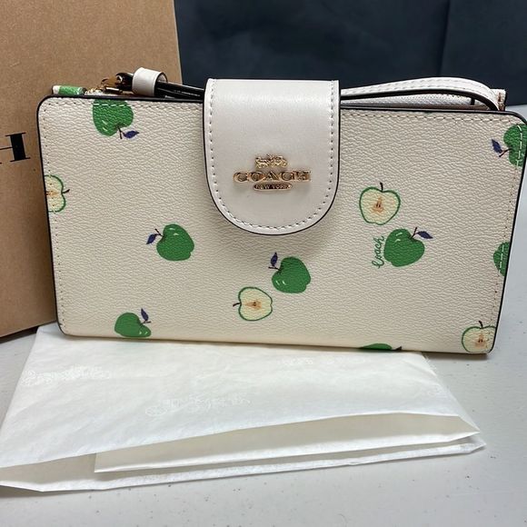Coach Apple Print Tech Wallet With Apple Print - Picture 2 of 8